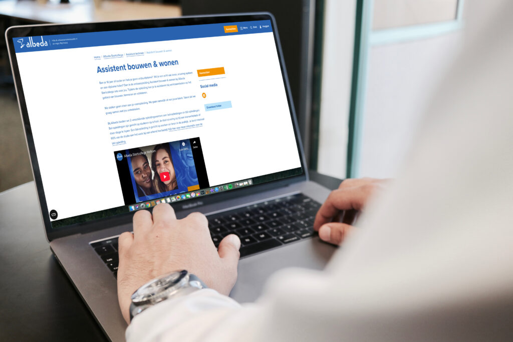 Mockup desktop aanmelden albeda