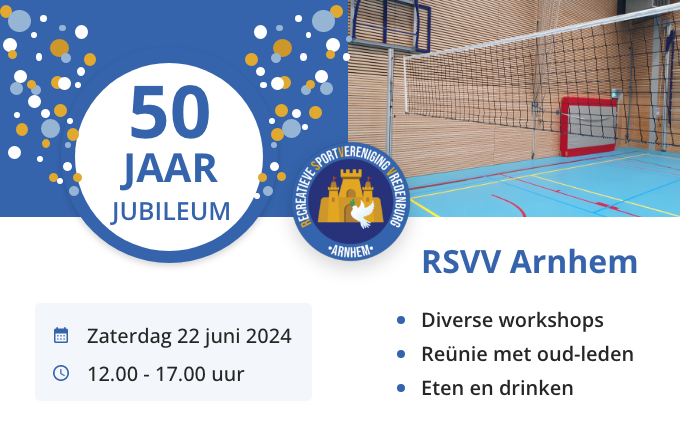 50 jaar jubileum RSVV flyer uitnodiging